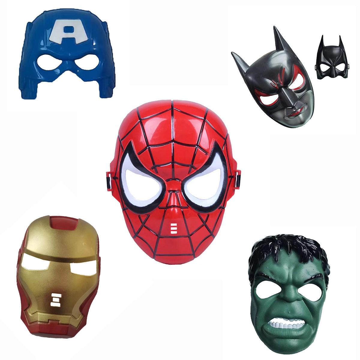 Halloween Mask Spider-Man Hulk Batman Captain America Dress up Props Kindergarten Activity Supplies