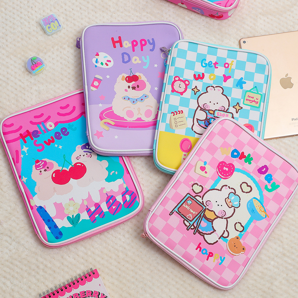 2022 Новая мультяшная сумка для хранения планшета из PU, милый кролик, чехол для iPad, защитный чехол для 11 дюймов