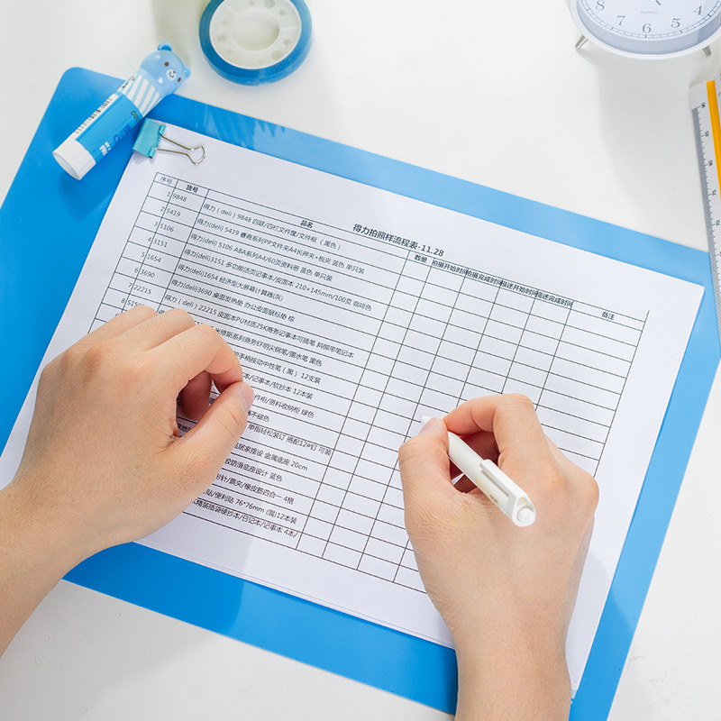 Deli 9353 writing pad test paper carbon board a4 plastic pad 298*198mm carbon pad