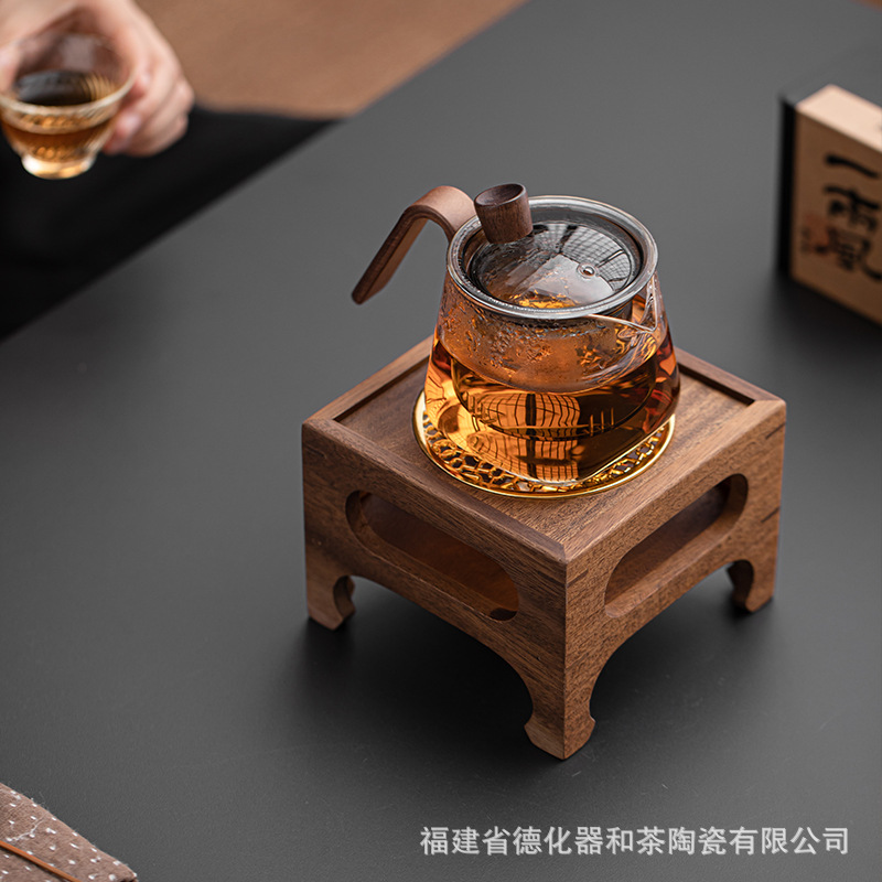 Wholesale walnut solid wood whole wood warm tea table heating warm tea machine warm white wine base candle boiling warm tea stove warm tea
