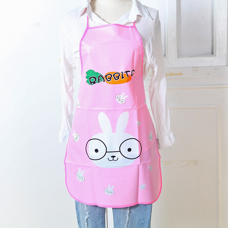 Фартук корейского стиля с завязками на шее, мультяшный принцессы, кухонный, маслостойкий, водонепроницаемый, безрукавный, до половины длины
