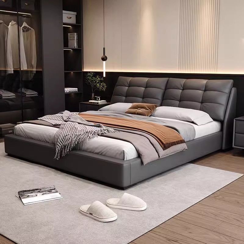 New Genuine Leather Bed Bedroom Furniture Set Double 1.8X 2m Storage 1.5m Built-In Leather Bed