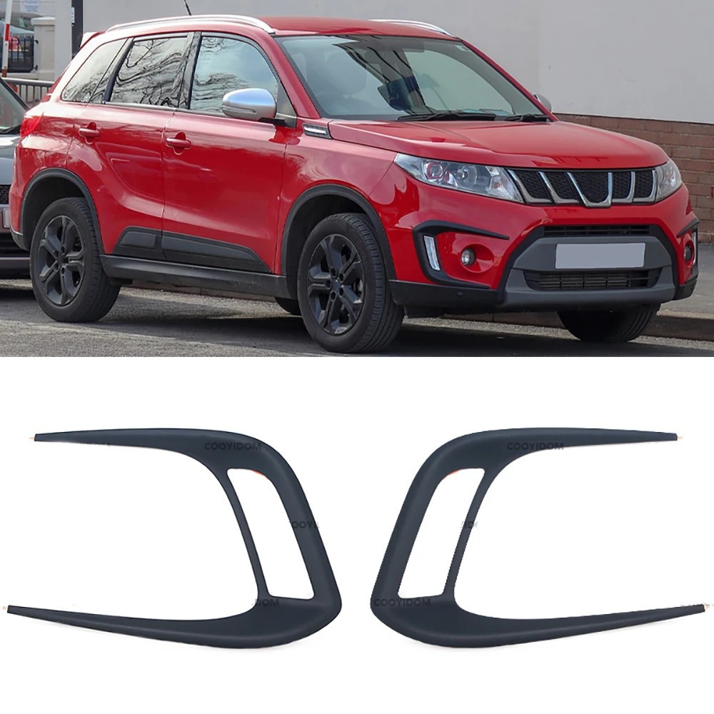 For Suzuki Vitara 2016-2020 car front fog light lamp cover grille ABS decorative sticker accessories