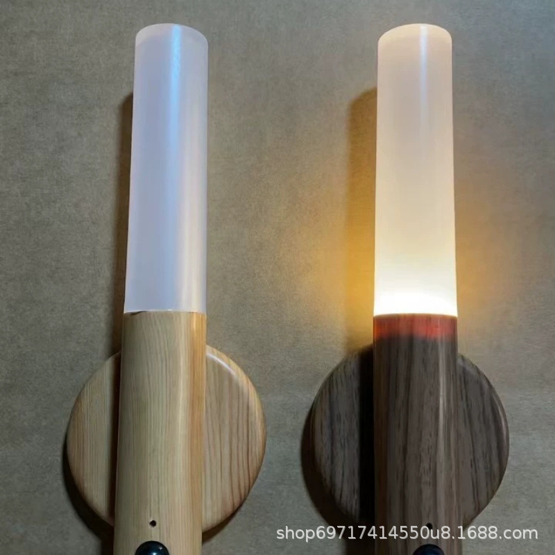 Кросс-браузерный интеллектуальный датчик человеческого тела лампа самоклеящаяся стена LED перезаряжаемая лампа имитация дерева