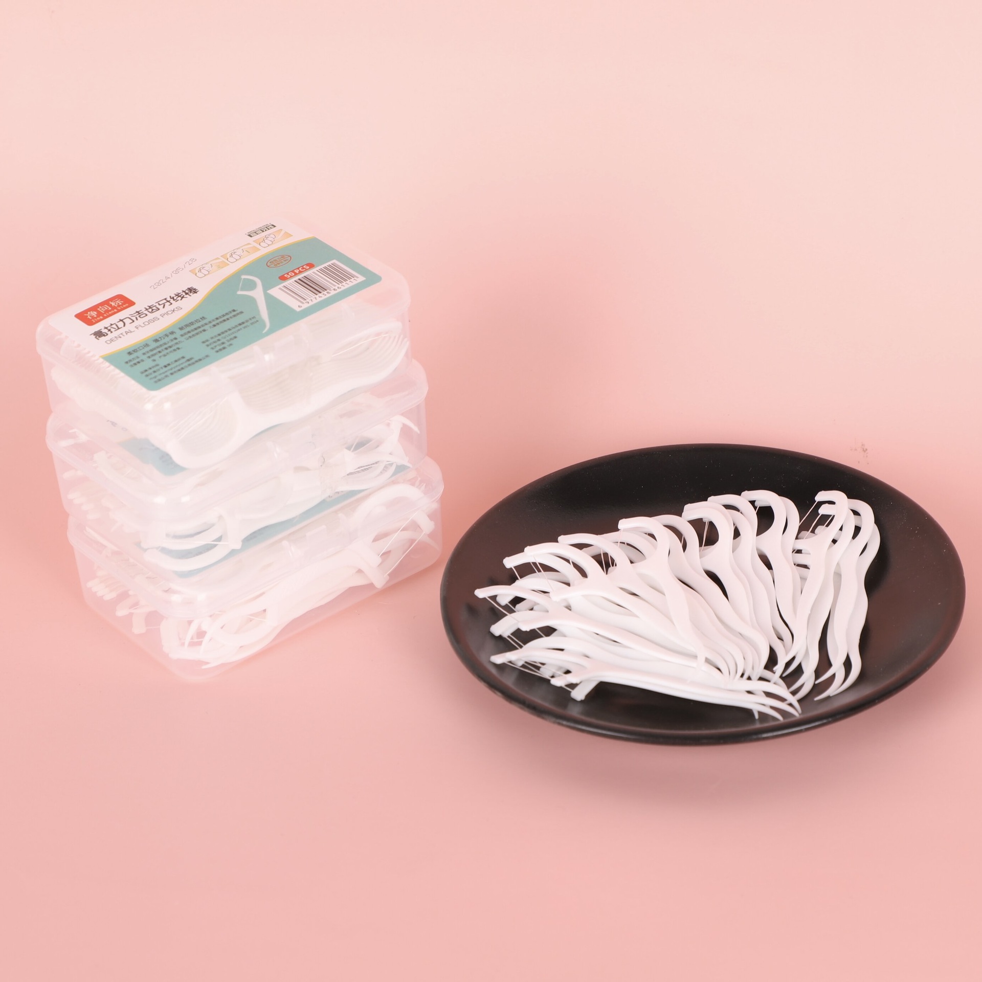 Manufacturer Wholesale Dental Floss 30 Pieces Square Box Ultra-Fine Dental Floss Stick Family Size Plastic Toothpick Bow-Shaped Portable Box