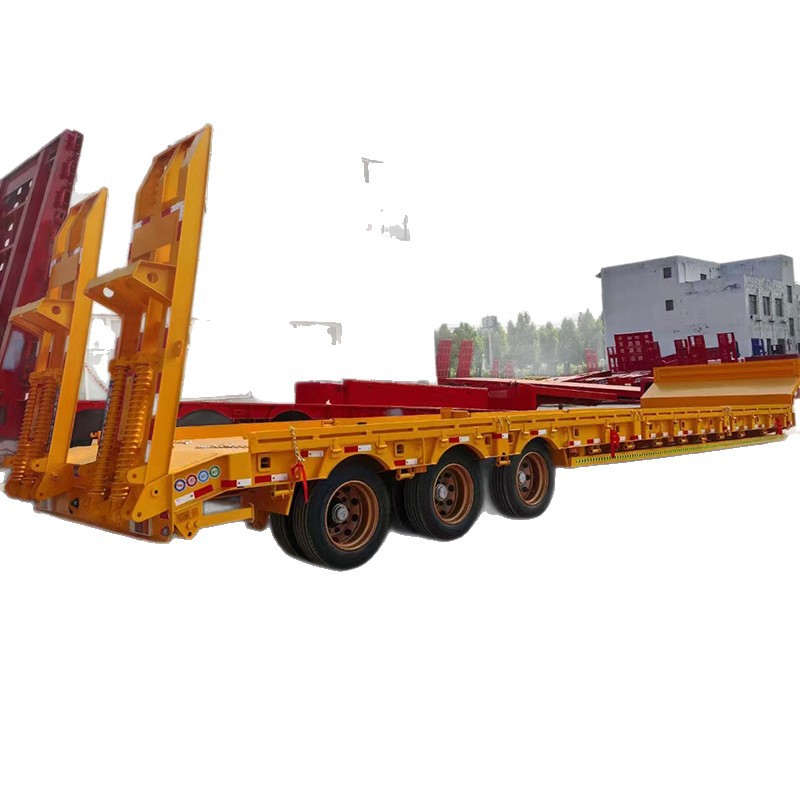 Cross-Border Supply of Multi-Axis Large Plate Hydraulic Module Low Flatbed Semi-Trailer High and Low Plate Mechanical Transport Semi-Trailer