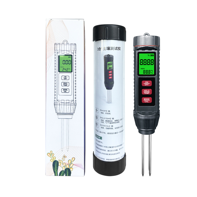 High-Precision Soil Ec Conductivity Greenhouse Flower Plant Agriculture Household Digital Display Soil Thermometer Multi-Function