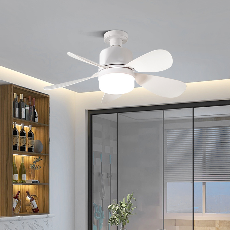 Minute fan lamp Amazon screw bedroom living room ceiling fan lamp intelligent frequency conversion home silent fan lamp