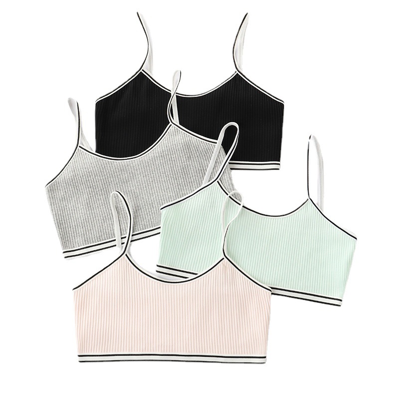 Girls' Tube Top, Pure Cotton, Medium and Large Kidsren's Bra, Middle and High School Girls' Vest, Suspender Intimates, Development Period Kidsren's Bra