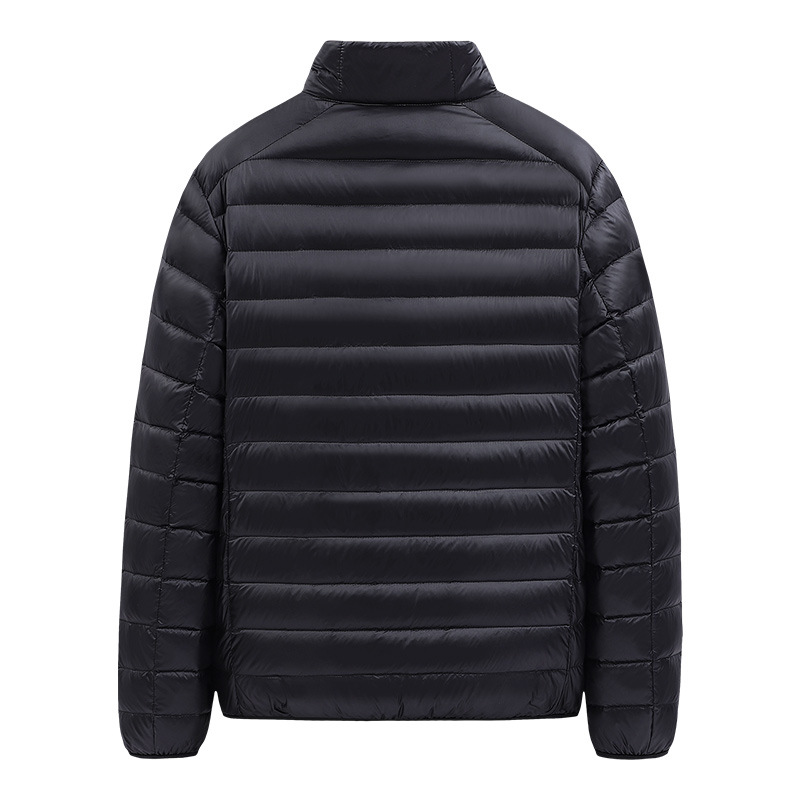 Lightweight Short White Duck down Jacket for Men 2025 Trendy Winter Warm Solid Color Middle-Aged Dad Coat