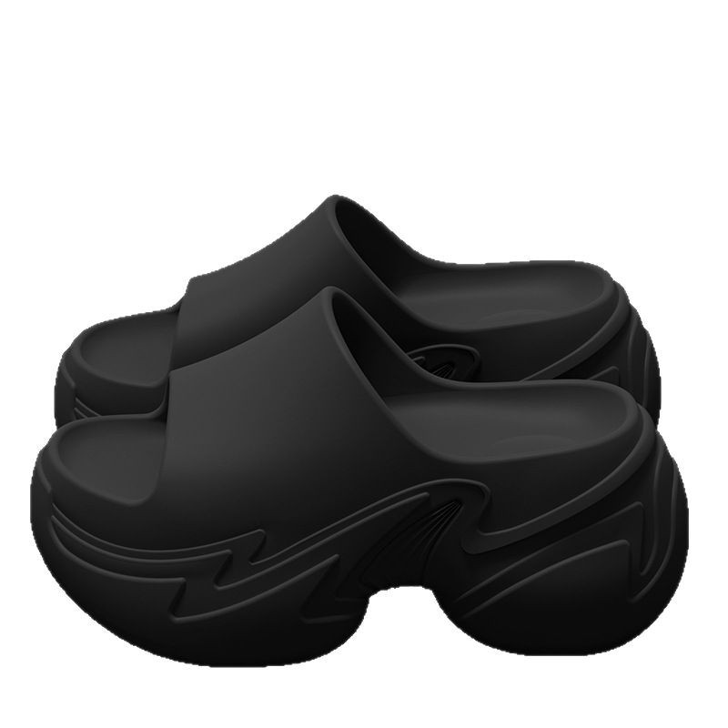 Thick Bottom Slippers Women's 2025 New Summer Height-increasing Home Outfit Non-slip Seaside Beach Shit-stepping Eva Sandals