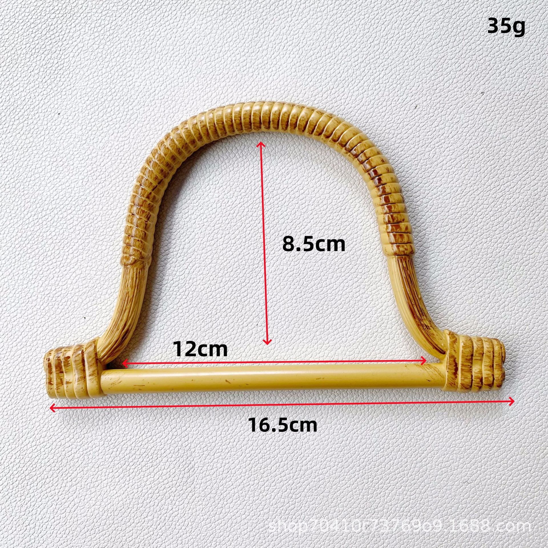 Plastic Simulation Features Large Capacity Bag Handle, Rattan Woven Bag Bamboo Handle Handle Accessories Rattan Handle