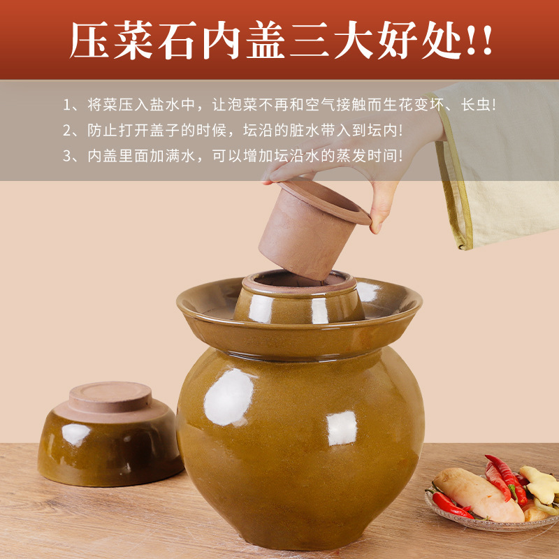 Traditional Ceramic Pickle Jar for Home Use, Small Jar for Pickling Vegetables, Earthenware Jar for Pickles, Sichuan Pickle Jar