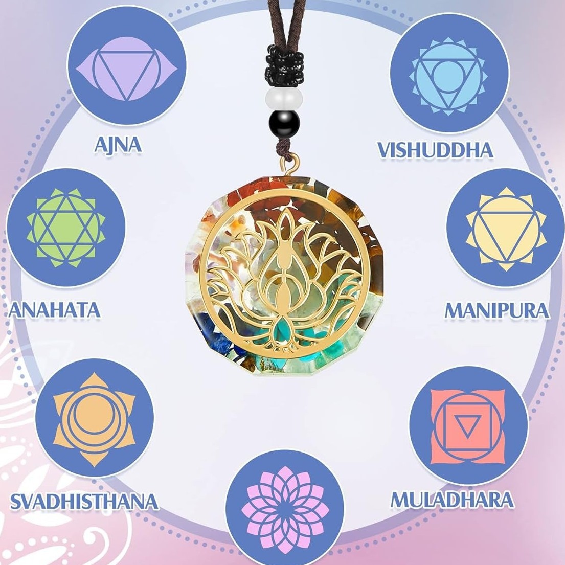 Cross-border New Nordic Crystal Viking Taro Pendant Round Jewelry Vintage Jewelry European and American Crystal Necklace Round