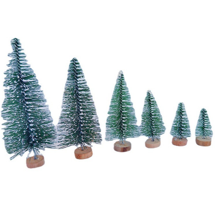 Green Decorative Mini Christmas Tree Pine Needle Rubber Wire Upper Cedar Pine Desktop Ornaments Small Christmas Tree 5-12.5cm