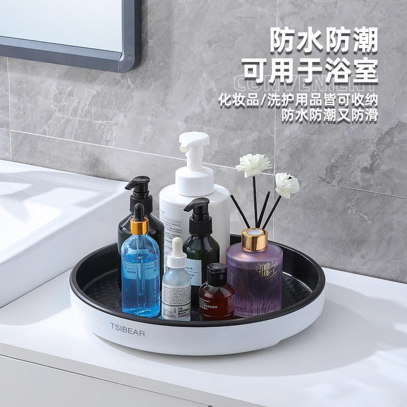 Wholesale Rotating Storage Rack Kitchen Storage Tray Seasoning Oil Salt Sauce Vinegar Bottle Multifunctional Plastic Display Tray Household