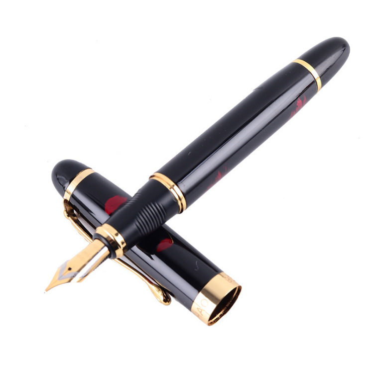 Cross-Border Foreign Trade Metal Ballpoint Pen Calligraphy Practice Metal Fountain Pen Business Advertising Gift Iridium Gold Signature Pen Manufacturer