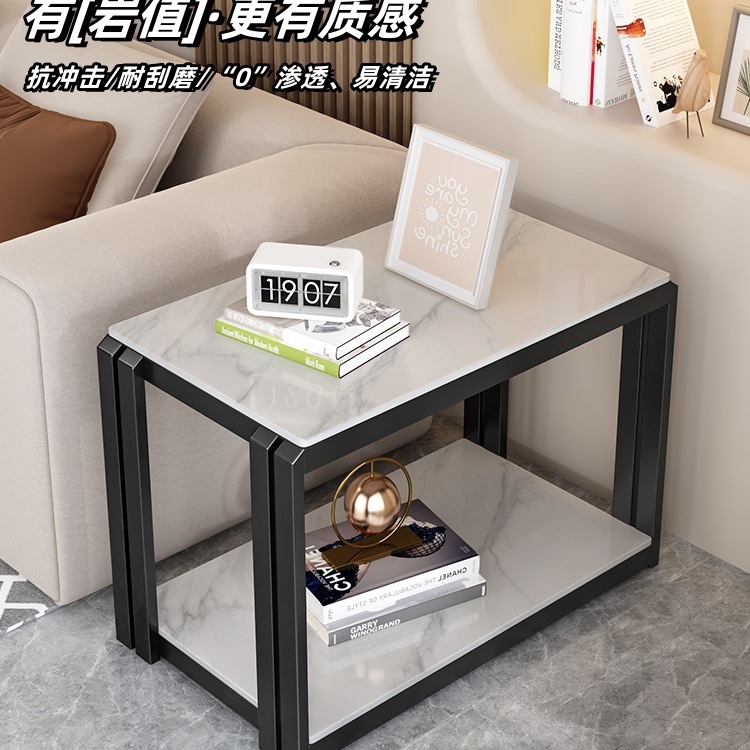 Прямоугольный столик для гостиной, шкаф у дивана, домашний маленький кофейный столик, простой квадратный уголок из сланца, маленький стол для хранения