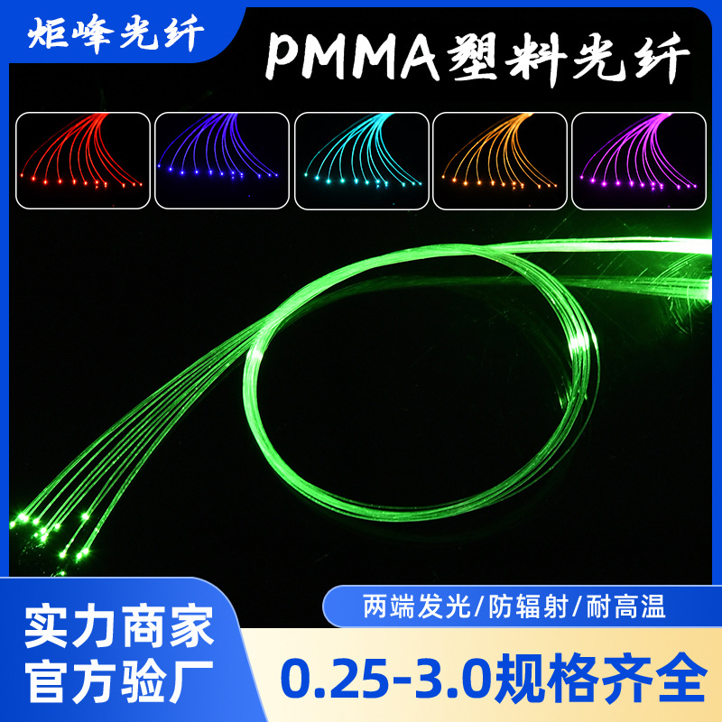 Оптовая продажа пластиковых оптических волокон, супер яркая, высокопрозрачная световая полоса для художественного декора