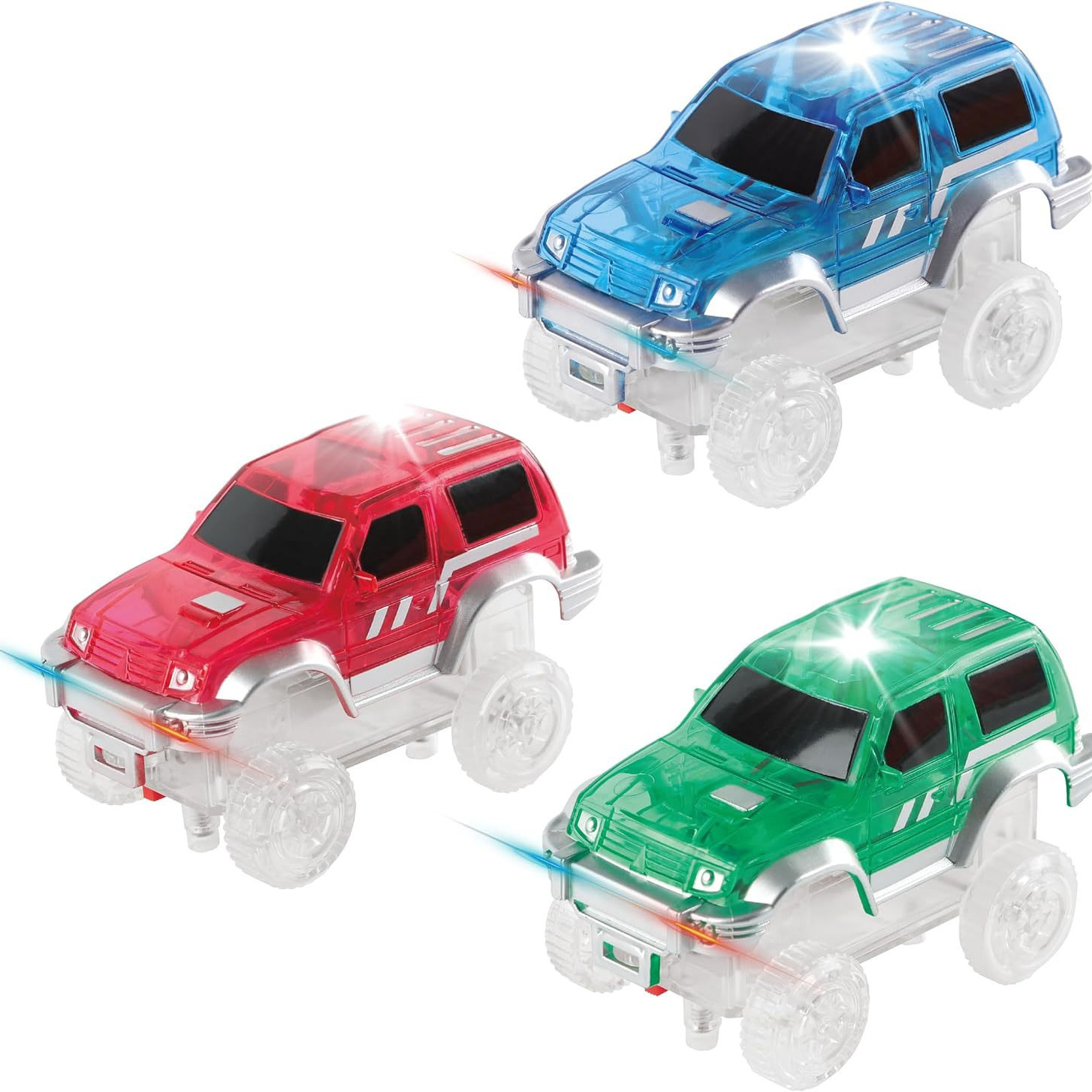 Children's changeable luminous rail car electric car toy boy puzzle free assembly sliding building blocks suit