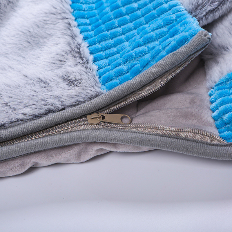 2024 Cross-Border Children's Sleeping Bag Polar Bear Cartoon Flannel Warm and Thickened Nap Anti-Kick Quilt with Soft Zipper