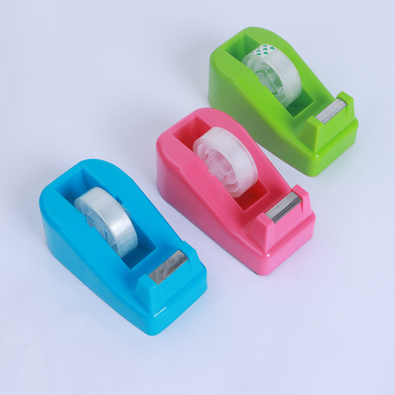 Macaron Color Small Tape Cutter Cross-Border Small Tape Machine Student Office Supplies Stationery Tape Base