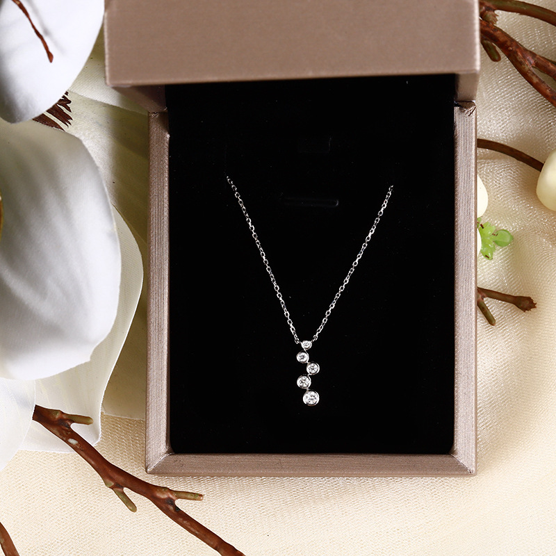Grown Diamond Pendant 18K White Gold Luxury Necklace Female Lab Loose Diamond Def Synthetic Diamond Vs Artificial Diamond
