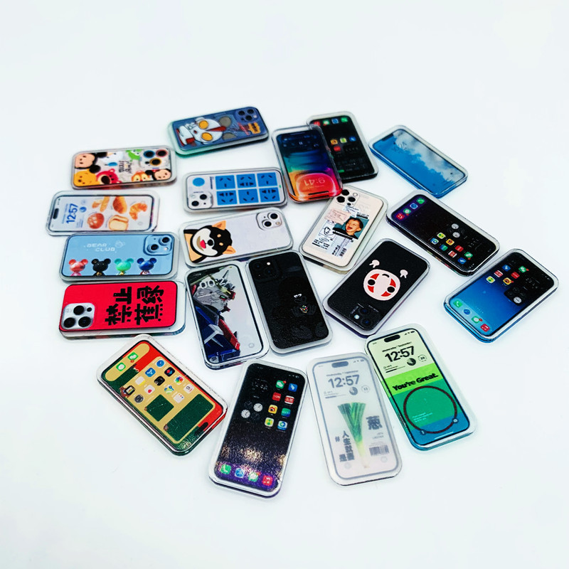 Миниатюрный мобильный телефон для кукольного домика, имитация, аксессуары для кукольного дома, акриловые украшения