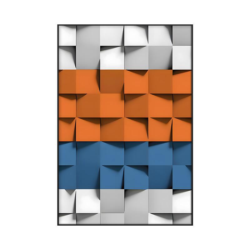 Modern Crystal Porcelain Decorative Painting Simple Abstract Plaid Hanging Painting Classy Color Living Room Entrance Painting Plaid 80120