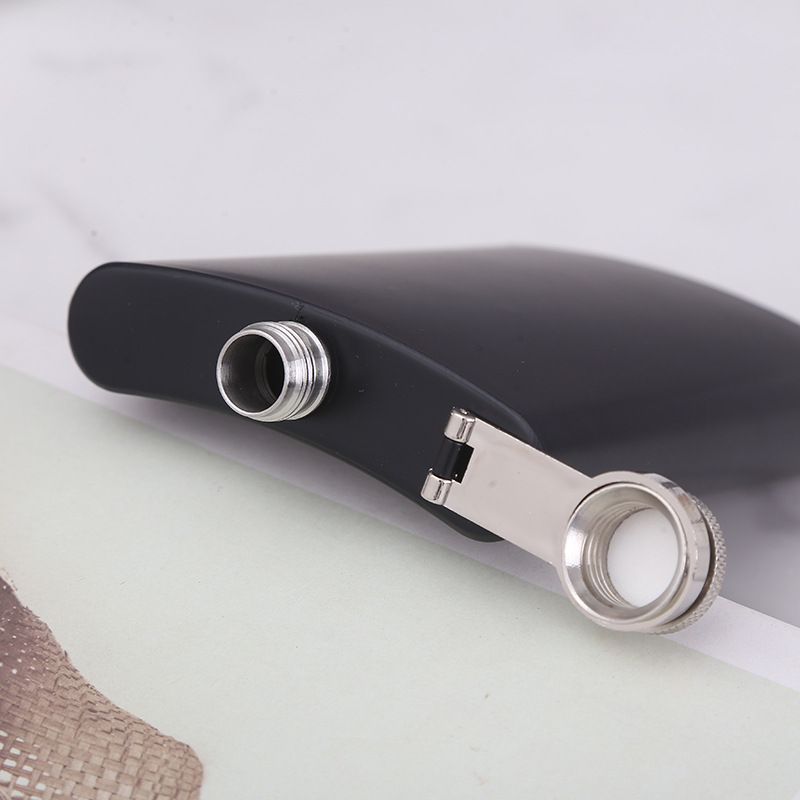 Adjustable color 8oz black matte stainless steel wine pot wholesale 6oz7oz portable outdoor flat wine pot White wine pot