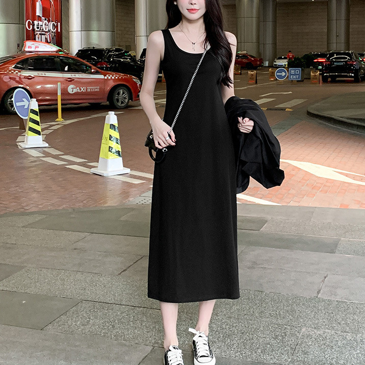 Trendy and Unique Women's Fashion 2025 New Stylish Casual Slimming Base Tank Dress with Camisole Skirt