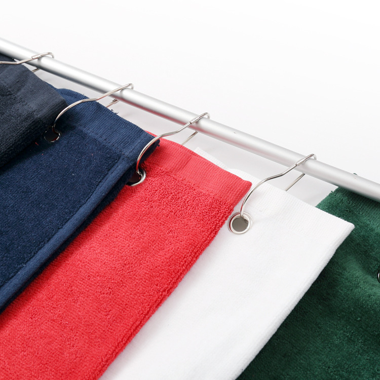 Golf Buttonhole Hook Towel, Soft Absorbent Cut Velvet Cleaning Ball Towel, Wholesale in Stock, Embroidered Logo
