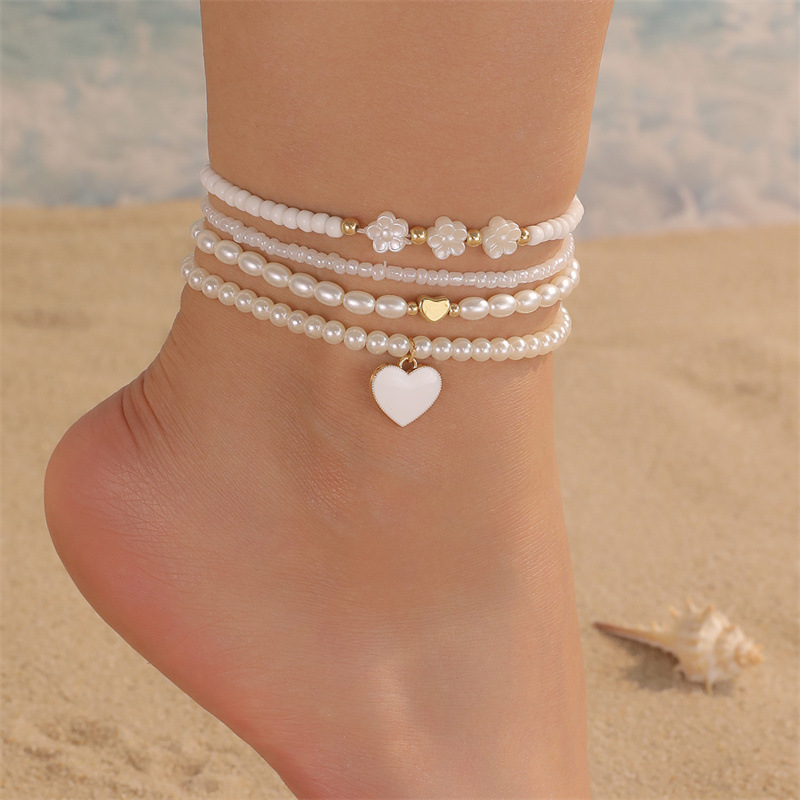 Корейский стиль простой персонализированный браслет для ног с подвеской для девушки