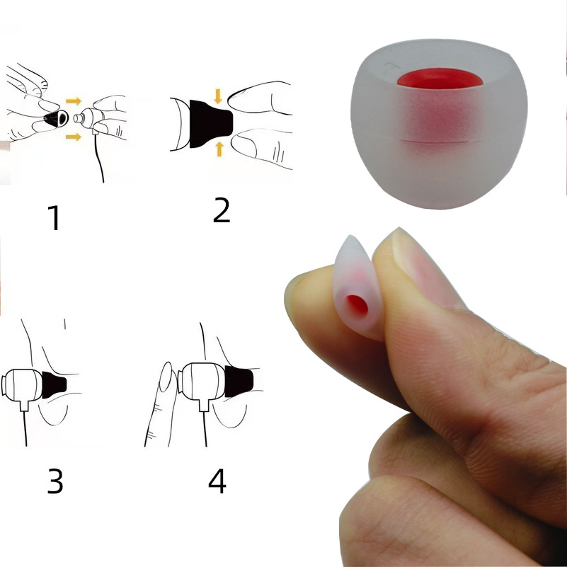 Headphone Holder Bullet In-Ear Headphones Silicone Cover Plug Set Two-color Earmuff Accessories Silicone Ear Cap Earplugs