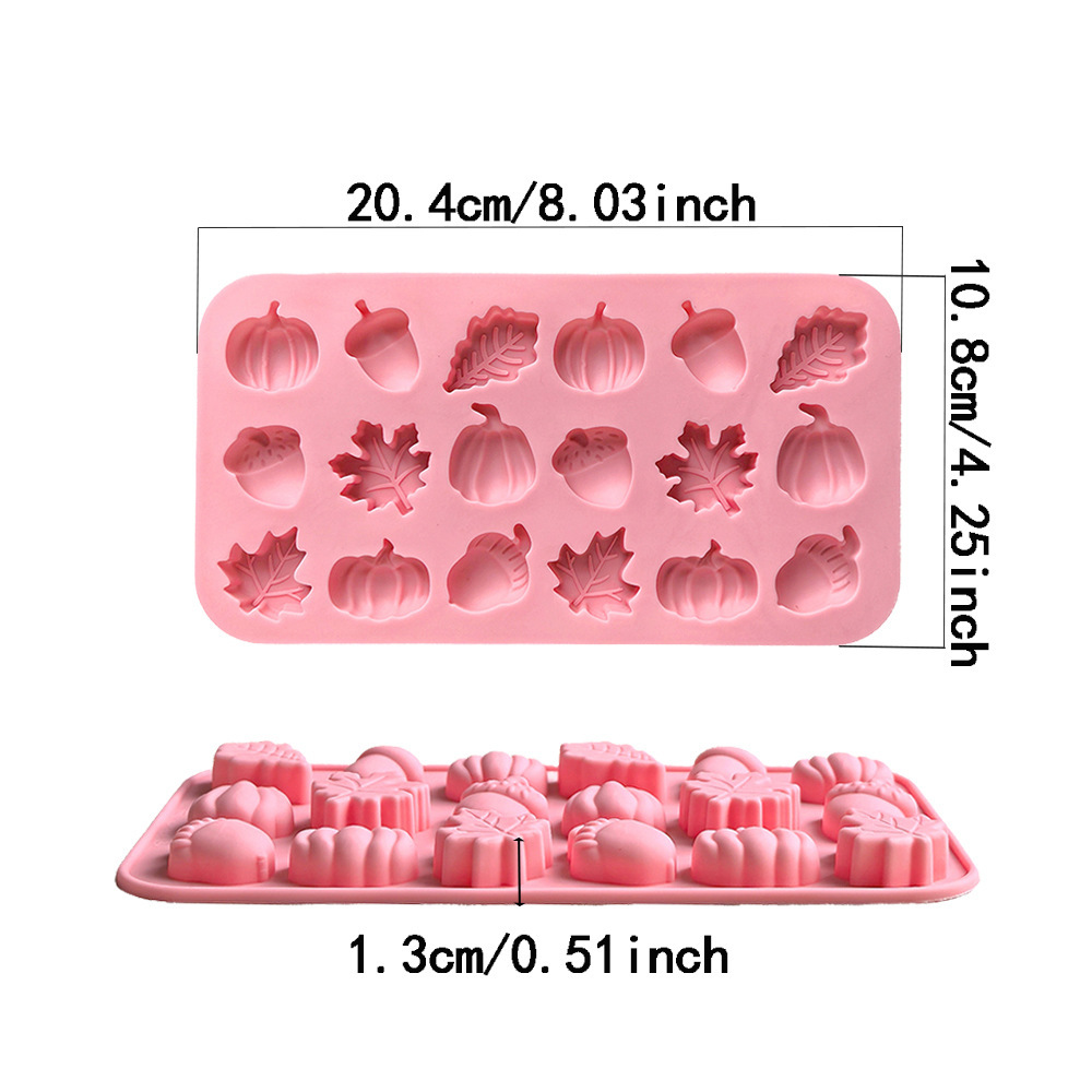 18 Pieces of 9 Pumpkin Maple Leaf 782 Chocolate Candy Cookies Halloween Silicone Molds