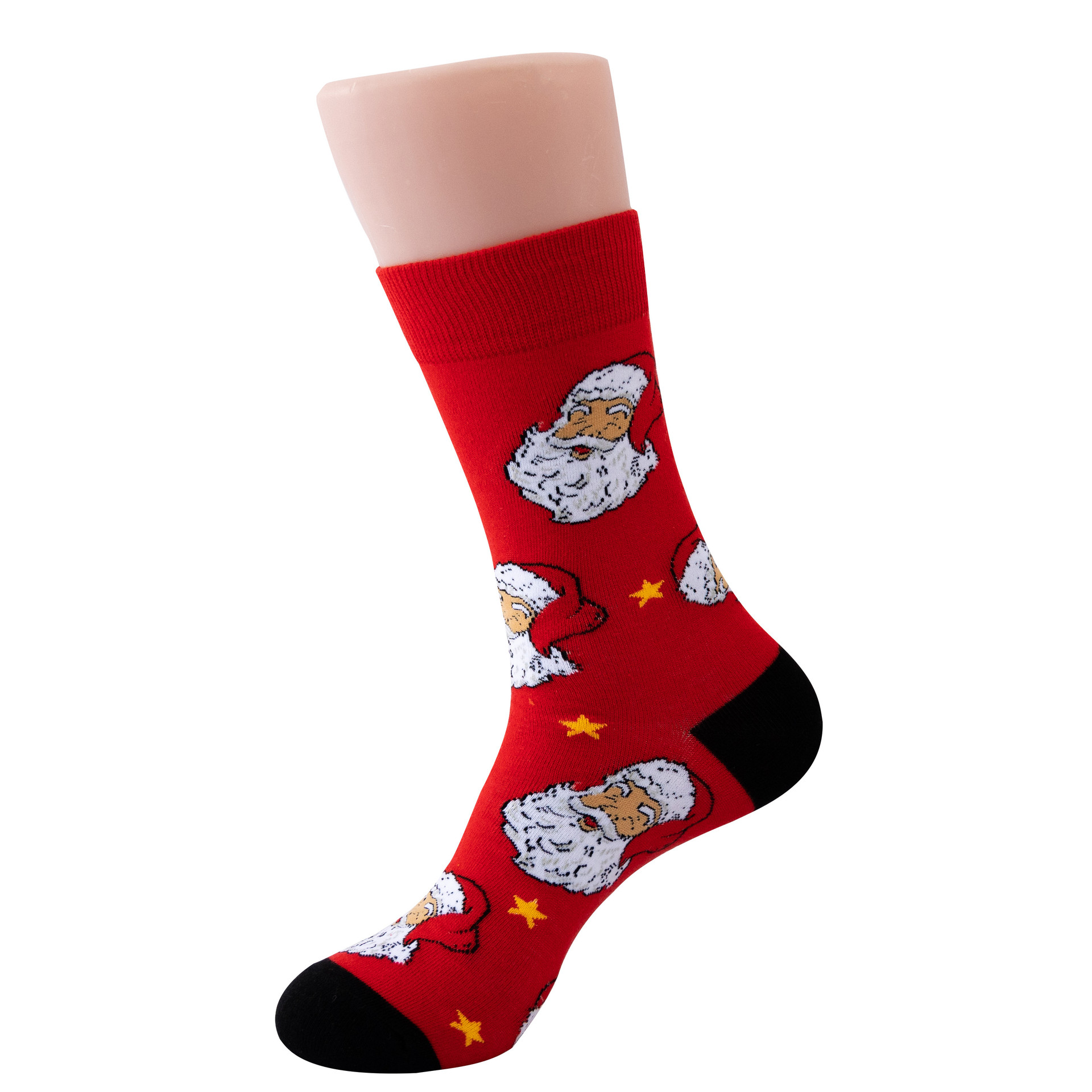 Christmas Socks for the Elderly Cross-Border Amazon Men's and Women's Christmas Socks 37-44 Size Mid-Calf Socks Trendy Long Cotton Christmas Socks