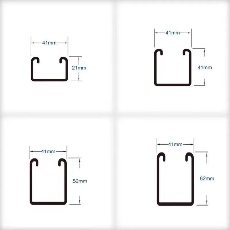 in stock photovoltaic bracket hot galvanized C steel in stock zinc aluminum magnesium bracket 41*41 steel bracket photovoltaic accessories