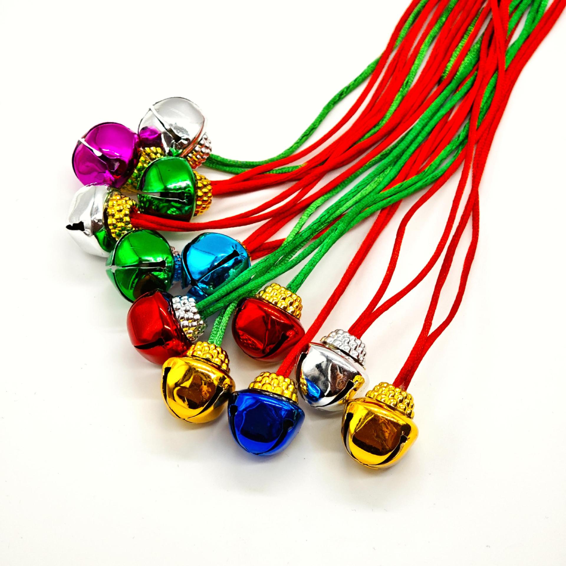 Cross-Border Amazon Foreign Trade Hot Selling Colorful Cross Bell Children's Necklace Christmas Decoration Bell Jewelry Pendant