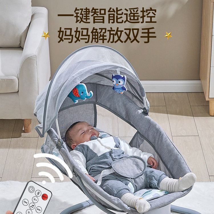 Baby Electric Rocking Chair Smart Bluetooth Electric Rocking Bed Crib Baby Rocking Chair Coax Baby Artifact Soothing Chair