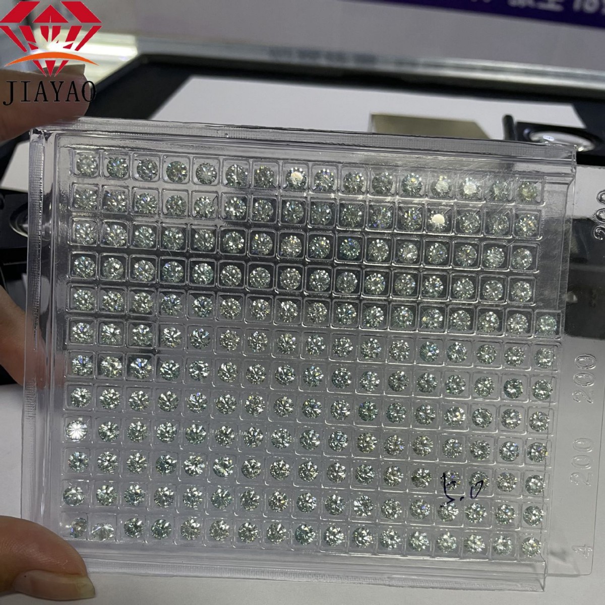 Цзя Яо круглый wwl моиссанит голый камень восемь сердец восемь стрелок искусственный синий нижний белый кольцо аксессуары с инкрустацией основного камня