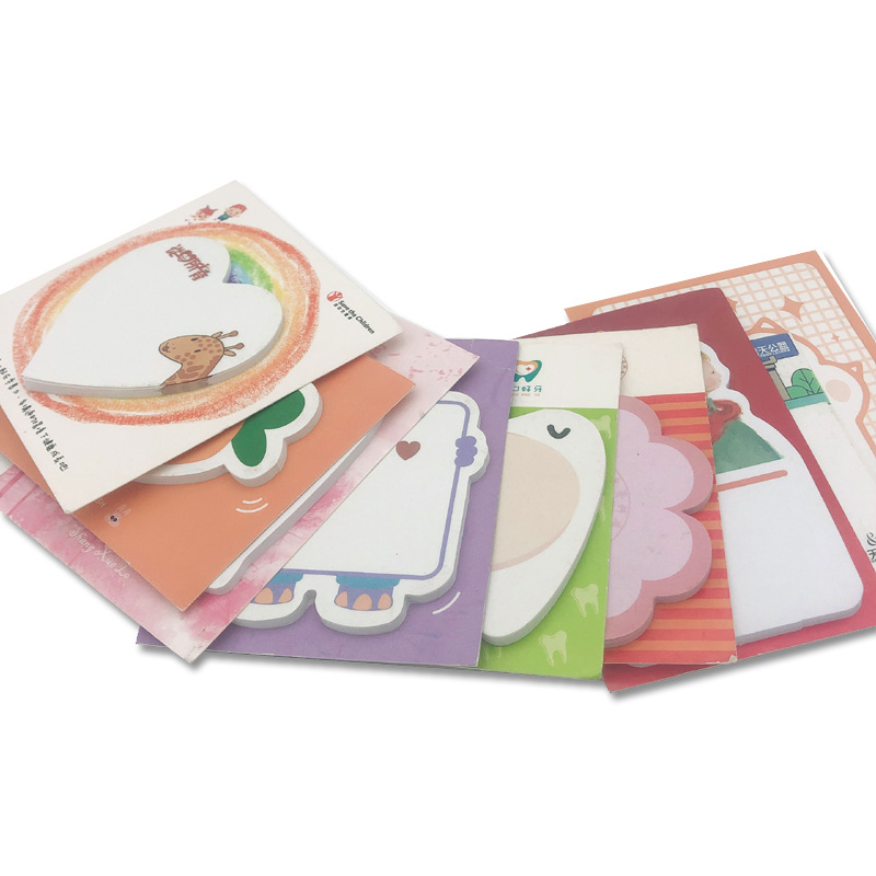Source Manufacturer Custom-Made Cute Special-Shaped Sticky Notes Cartoon Animation Student Office Sticky Logo Note Pad Custom-Made