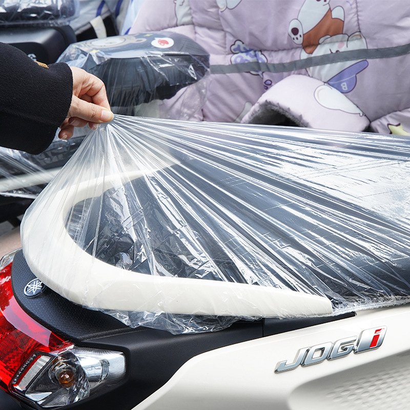 Electric Vehicle Disposable Seat Cushion Cover Plastic Waterproof and Dustproof Cover Battery Car Scooter Seat Cover Rain and Snow Seat Cushion Cover