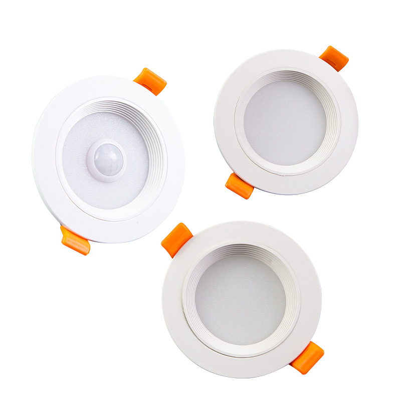 Human Body Sensor Downlight Hotel Corridor Ceiling Barrel Hole Spotlight Voice Controlled Infrared Radar Sensor Led Downlight