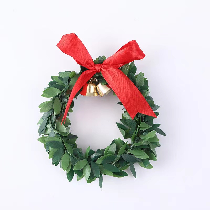 New Arrival Bow Leaf Wreath Bell Christmas Tree Accessories Christmas Gift Box Decoration Christmas Wreath