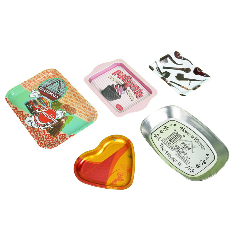 Customized Metal Cigarette Trays, Tinplate Trays, Thickened Storage Trays, Large and Small Patterned Metal Trays, Operation Iron Trays