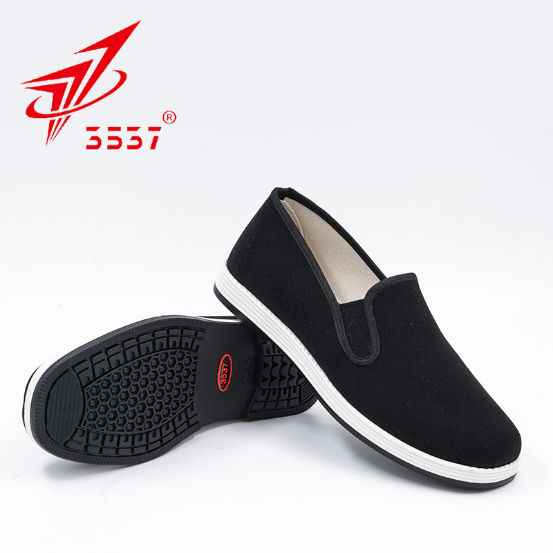 3537 Health Cloth Shoes Black Men's Outdoor Work Hiking Shoes Spring and Summer Breathable Lightweight Driving Casual Shoes