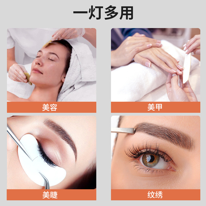 Cross-Border Half-Moon Nail Lamp Moonlight Curved Led Eye Protection Fill Light Lamp for Tattooing and Eyelash Beauty