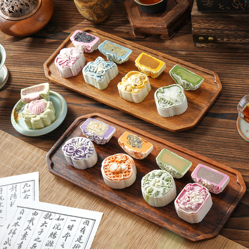 National Trend Ancient Style Peach Mountain Skin Mooncake New Chinoiserie Mid-Autumn Mooncake Corporate Gift Employee Welfare Mooncake Gift Box