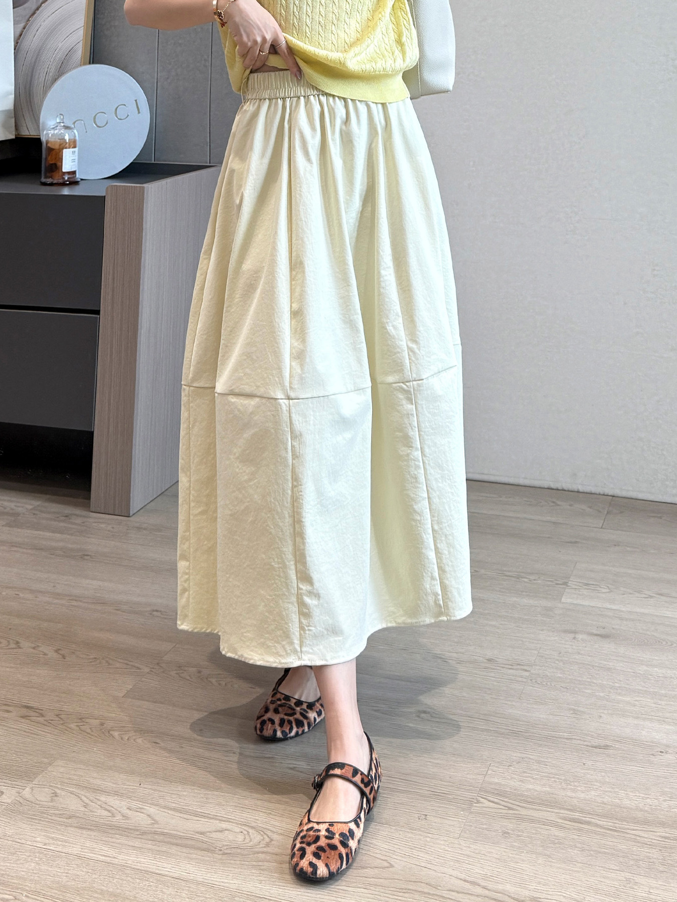 Spring Not Late [Anti-Wrinkle] Super Cotton Bud Skirt 12 Pieces Cut Deconstructed Vertical Cut Lantern Skirt Covering Flesh Long Skirt