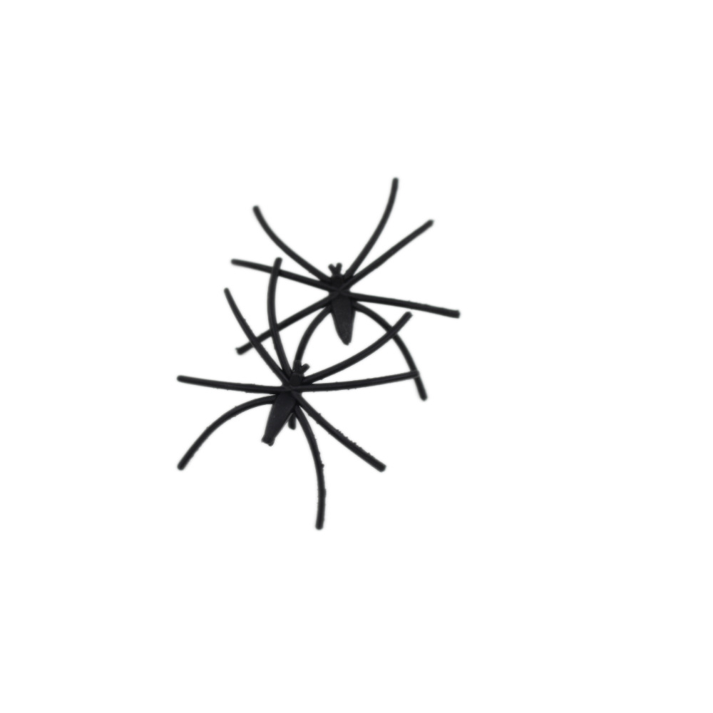 Halloween spider cotton with small spider long legs Black octagonal simulation spider decoration atmosphere scene layout cross-border